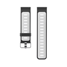 OEM Pótszíj (univerzális. 22mm. szilikon) FEKETE/FEHÉR okosóra kellék