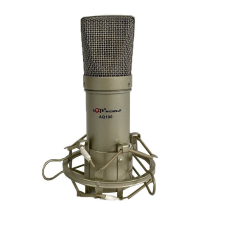 OEM Professzionális kondenzátor stúdió mikrofon, vezetékes, Szélzaj-védő szivacs, Shock mount mikrofontartóval, aranybarna mikrofon