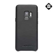 OEM QIALINO műanyag tok bőrbevonattal Samsung Galaxy S9 fekete tok és táska