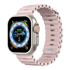 OEM River Apple Watch 49/45/44/42 mm szilikon szíj rózsaszín okosóra kellék