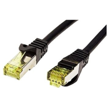 OEM S / FTP patchcable Cat 7, RJ45 csatlakozókkal, LSOH, 25m, fekete kábel és adapter