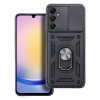 OEM Samsung Galaxy A15 4G / A15 5G hátlap tok, telefon tok, kitámasztható, mágneses, ütésálló, fekete, Defender Slide