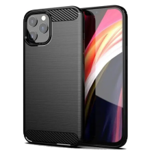 OEM Samsung Galaxy A20e erősített szilikon tok szálcsiszolt karbon minta fekete tok és táska