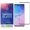 OEM Samsung Galaxy S10 Plus üvegfólia, tempered glass, előlapi, 3D, edzett, hajlított, újjlenyomat olvasónál kivágott, fekete kerettel,