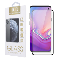 OEM Samsung Galaxy S10e üvegfólia, tempered glass, előlapi, 10D, edzett, hajlított, fekete kerettel mobiltelefon kellék