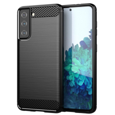 OEM Samsung Galaxy S21 5G szilikon tok, hátlaptok, telefon tok, karbon mintás, fekete tok és táska