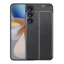 OEM Samsung S25 Plus GIGAPACK Szilikon telefonvédő ütésállóság, varrás minta, FEKETE tok és táska