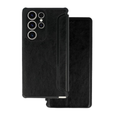 OEM Samsung S25 Ultra GIGAPACK Tok álló, bőr hatású FLIP, kameravédő, FEKETE tok és táska