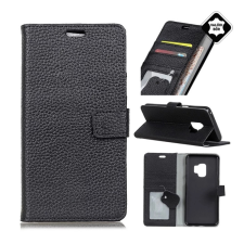 OEM Samsung S9 GIGAPACK tok álló, valódi bőr FLIP, asztali tartó, FEKETE tok és táska