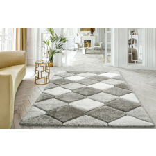 OEM Shaggy szőnyeg California 3D 420 (White-Grey) 200x280cm Szürke lakástextília