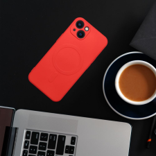 OEM SILICONE MAG COVER MagSafe-kompatibilis tok Samsung Galaxy S25 Plus - piros tok és táska