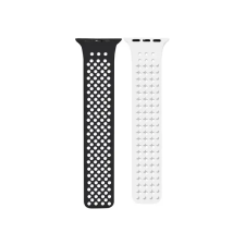 OEM Spike Apple Watch szilikon szíj 38/40/41mm fekete/fehér okosóra kellék
