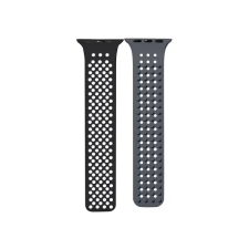 OEM Spike Apple Watch szilikon szíj 49/45/44/42mm fekete/szürke okosóra kellék