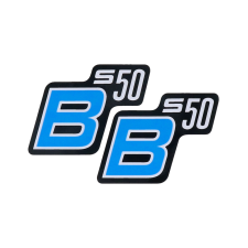 OEM Standard S50 B fólia / matrica fekete-világoskék 2 db Simson S50-hez motorkerékpár idom
