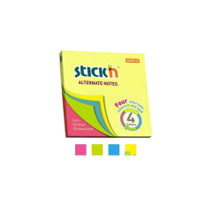 OEM StickN 76x76mm jegyzettömb - 4 színű neon (100 lap / tömb) (21822) jegyzettömb