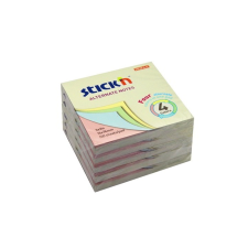 OEM StickN 76x76mm jegyzettömb - 4 színű pasztell (100 lap / tömb) (21821) jegyzettömb