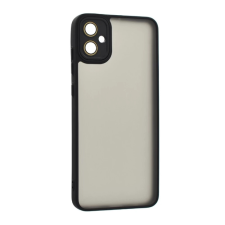 OEM Szilikon telefonvédő (ütésállóság. akril hátlap. kameravédő) FEKETE tok és táska