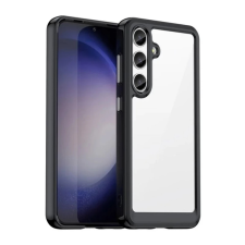 OEM Szilikon telefonvédő (ütésállóság. átlátszó hátlap) FEKETE tok és táska