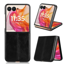 OEM Szilikon telefonvédő (ütésállóság. bőr hatású. varrás minta) FEKETE tok és táska