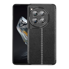 OEM Szilikon telefonvédő (ütésállóság. bőr hatású. varrás minta) FEKETE tok és táska