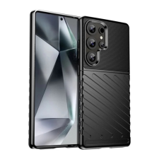 OEM Szilikon telefonvédő (ütésállóság. csíkos. dombor minta) FEKETE tok és táska