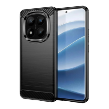 OEM Szilikon telefonvédő (ütésállóság. légpárnás sarok. szálcsiszolt. karbon minta) FEKETE tok és táska