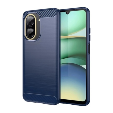 OEM Szilikon telefonvédő (ütésállóság. légpárnás sarok. szálcsiszolt. karbon minta) SÖTÉTKÉK tok és táska