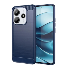 OEM Szilikon telefonvédő (ütésállóság. légpárnás sarok. szálcsiszolt. karbon minta) SÖTÉTKÉK tok és táska