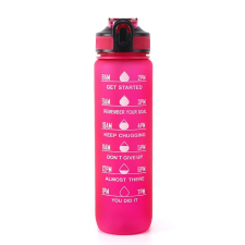 OEM Színes motivációs kulacs idézetekkel és időskálával (1000 ml) - Magenta kulacs, kulacstartó