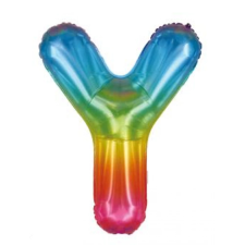 OEM Szivárvány 'Y' Fólia Lufi - 40 cm, Héliummal és Levegővel Tölthető party kellék