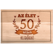 OEM Születésnapi vágódeszka Az élet 50 után kezdődik XXL konyhai eszköz