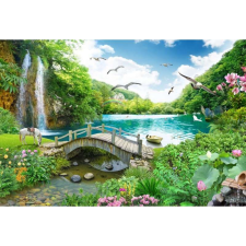OEM Tablou vászon trópusi kilátás vízesés-tóval, 80x50cm, tabloucanvas532 grafika, keretezett kép