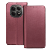 OEM Telefontok Xiaomi Redmi Note 15 5G - Smart Magnetic burgundy szilikon keretes mágneses könyvtok