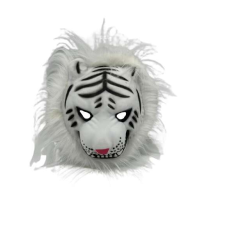 OEM Tigris állat maszk univerzális szőrrel, fehér, 23 x 24 cm jelmez