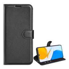 OEM Tok álló. bőr hatású (FLIP. oldalra nyíló. asztali tartó. prémium) FEKETE tok és táska