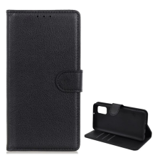 OEM Tok álló. bőr hatású (FLIP. oldalra nyíló. asztali tartó. prémium) FEKETE tok és táska