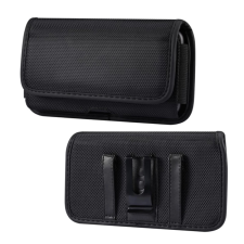 OEM Tok fekvő. textil (univerzális. övre fűzhető. tépőzáras. 4.7" méret) FEKETE tok és táska