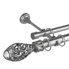 OEM Toledo 25/19 dupla galéria, fém, ezüst - 360 cm karnis, függönyrúd