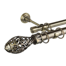 OEM Toledo 25/19 dupla rúd galéria, antik arany - 400 cm karnis, függönyrúd