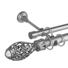 OEM Toledo 25/19 dupla rúd galéria, fém, ezüst - 320 cm karnis, függönyrúd