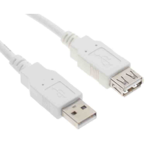 OEM - USB A M/F adatkábel hosszabbító 0.6m fehér kábel és adapter