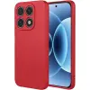 OEM Xiaomi 17 5G szilikon tok, hátlaptok, telefon tok, velúr belsővel, matt, piros, Silicon