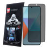 OEM Xiaomi Redmi Note 13 4G / 5G / Poco X6 5G üvegfólia, tempered glass, előlapi, edzett, hajlított, fekete kerettel, betekintés védelemmel, Privacy