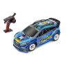 OEM XKS® Távirányítós Rally autó, 2,4 GHz-es rádióvezérlésű, 1:28 arány, 4WD, 30km+/h, LED világítással, 14 év feletti gyermekek számára, Kék/Fehér/Piros