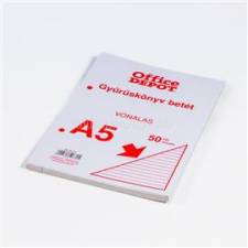 OFFICE DEPOT A5 50 lapos vonalas gyűrűskönyv betét (OFFICE_DEPOT_2515-51) gyűrűskönyv