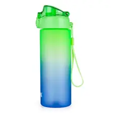 OfficeFox Kulacs OXY CLICK műanyag BPA-mentes 600 ml Ombre kék-zöld kulacs, kulacstartó