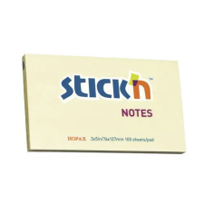 OfficeFox Öntapadó jegyzettömb STICK'N 76x127mm pasztel sárga 100 lap jegyzettömb