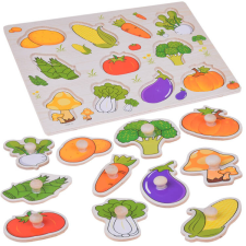 Oktató puzzle fa puzzle zöldséggyufa 11 db ZA5258 puzzle, kirakós