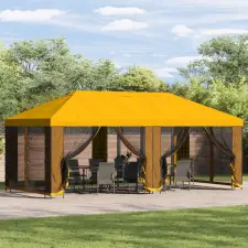  Oldalfalas pavilon 6 x 3 m Sárga Poliészter és acél 190 kerti tárolás