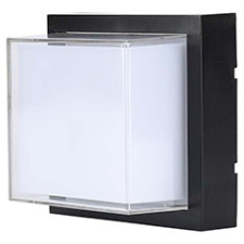  Oldalfali dekor lámpatest - fekete - négyzet (12W/1200Lumen) meleg fehér kültéri világítás